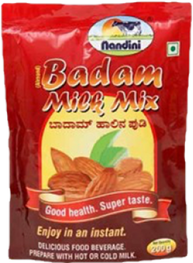 Badam Drink, 200 Gm Pouch - Nandini Milk Shop (430x404), Png Download