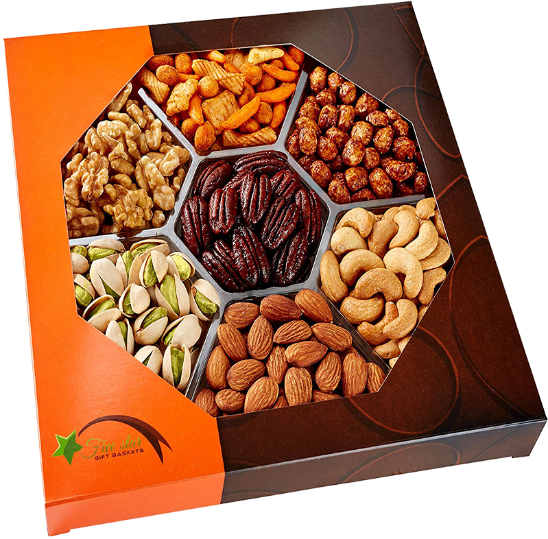 Five Star Gift Baskets Gourmet Food Nuts Gift Basket, (800x800), Png Download