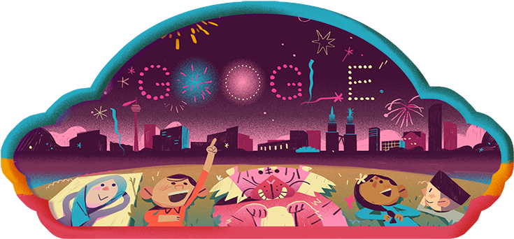 Malaysia National Day 2018 Google Doodle (1000x400), Png Download