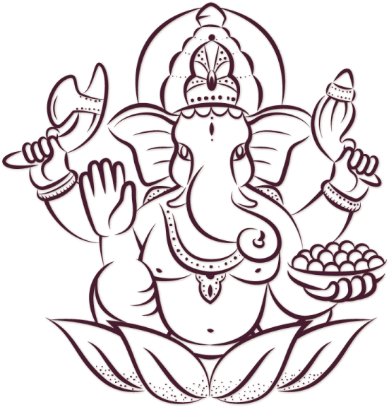 Fantaboy Brown Lining Ganesha Decal/sticker - Best Design On Wall (600x600), Png Download