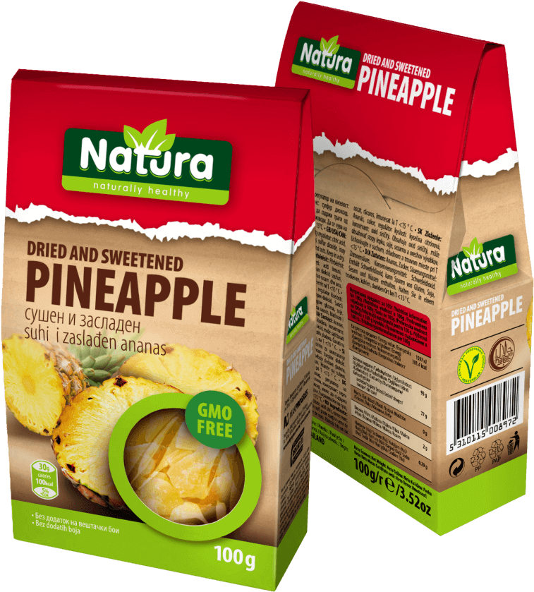 Dried And Sweetened Pineapple - Natura Muesli, Cranberry - 10.58 Oz (960x959), Png Download