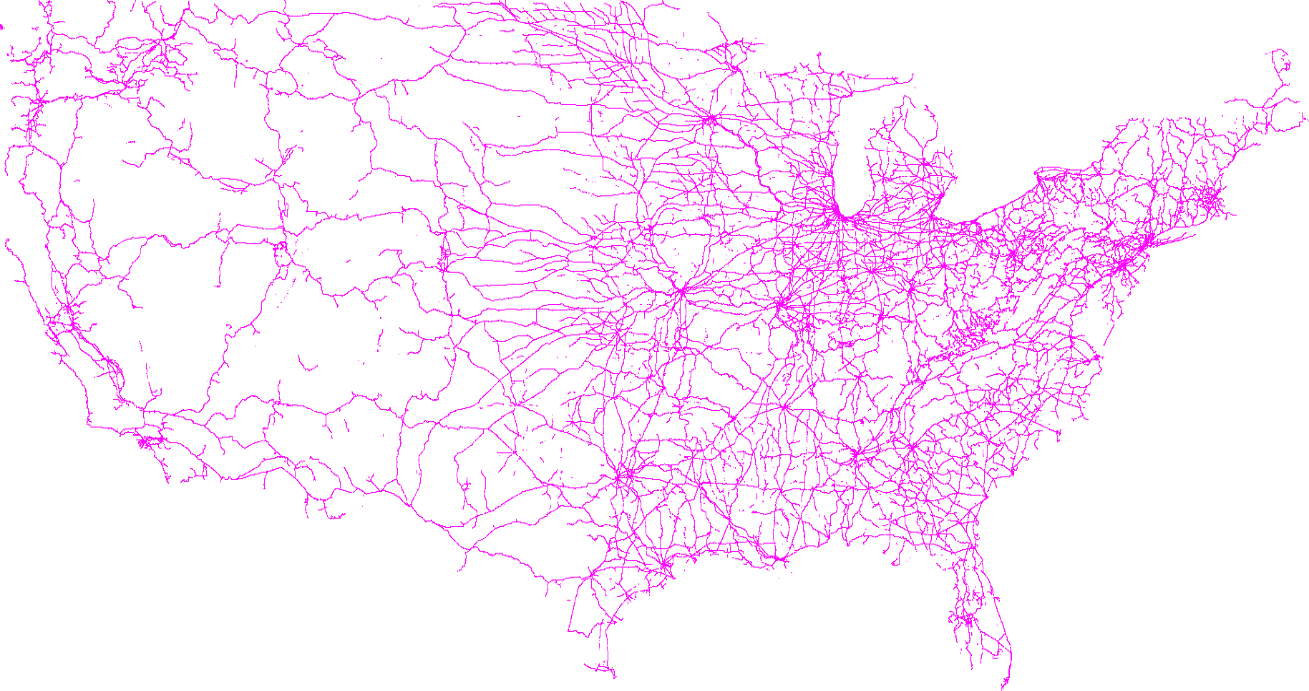 New York City Taxi Trips - Railways In Usa (1309x691), Png Download
