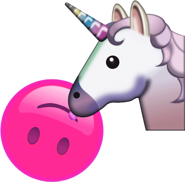 Upside Down Love Sticker By Jess Mac For Ios Amp Android - Emoji Unicorn (640x640), Png Download