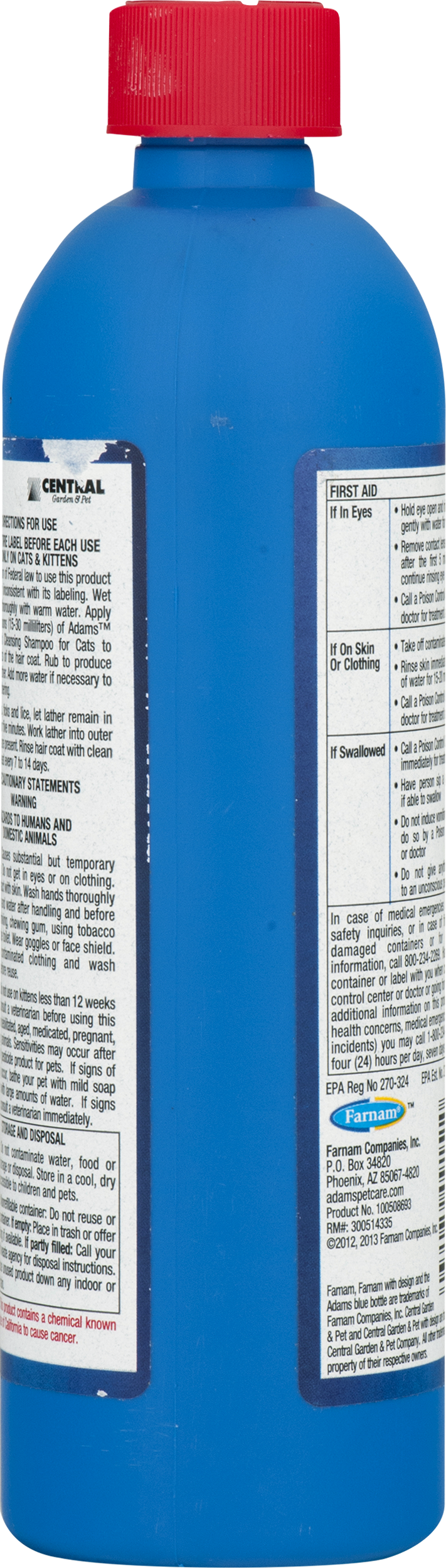 Adams Flea And & Tick Cleansing Shampoo Cat Shampoo, - Number (711x2500), Png Download