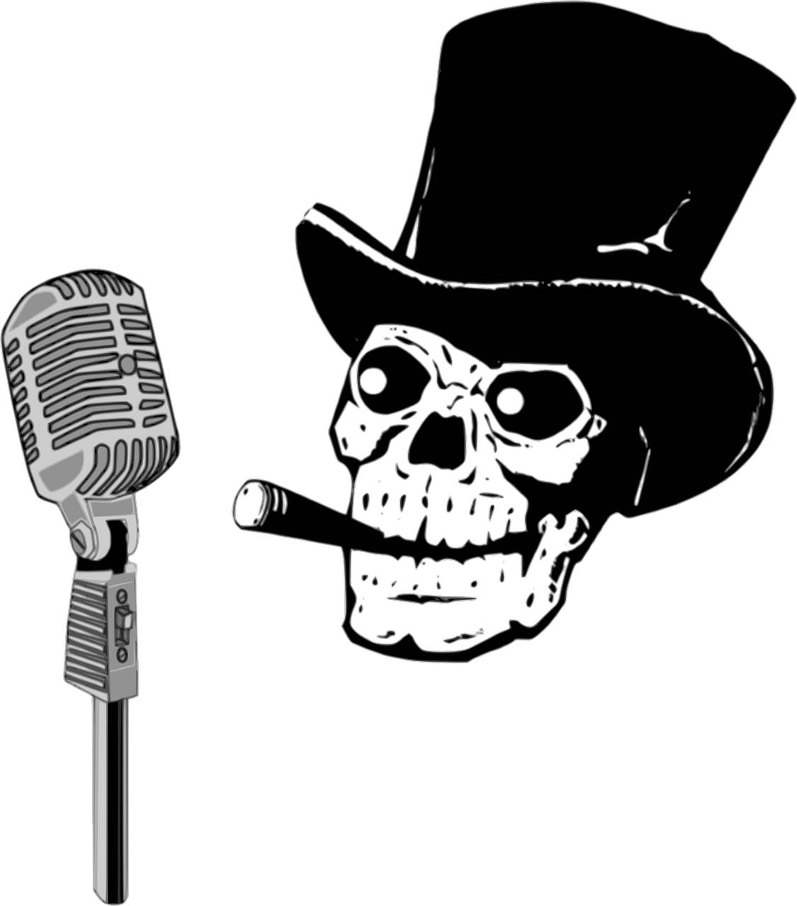 Announcer Humor Music Skeleton Png Image - Esqueleto Locutor (1125x1280), Png Download