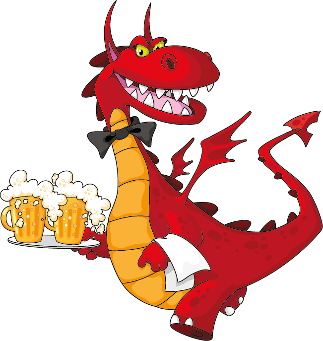 Cartoon Clipart Desktop Wallpaper Cartoon - Dragon With A Beer (651x687), Png Download