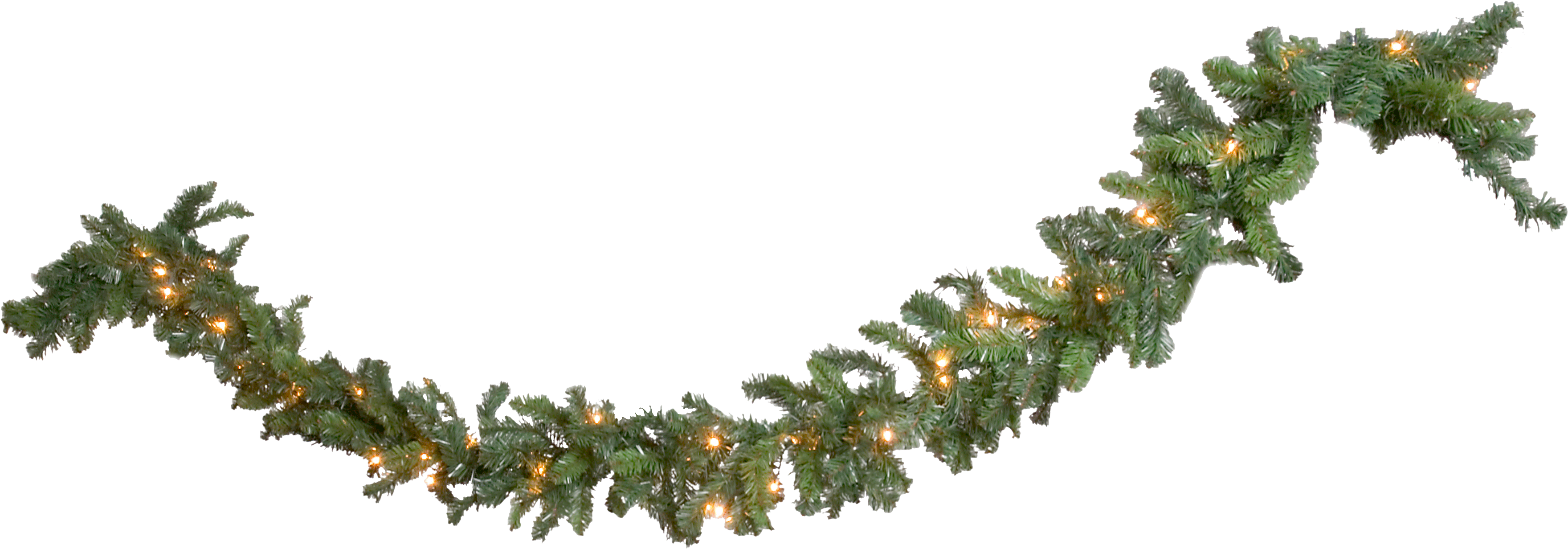 Christmas Garland Crafthubs - Christmas Garland Transparent Png (3633x1444), Png Download