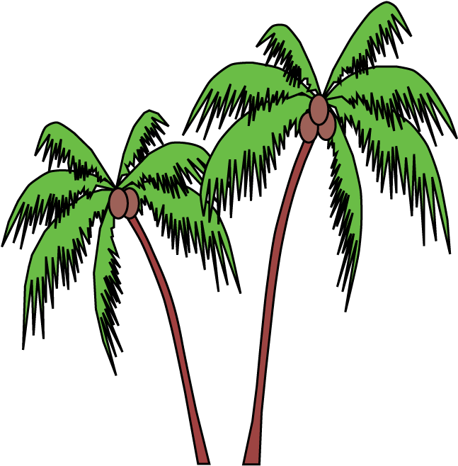 Cartoon Palm Tree Gif Clipart Clip Art (759x729), Png Download