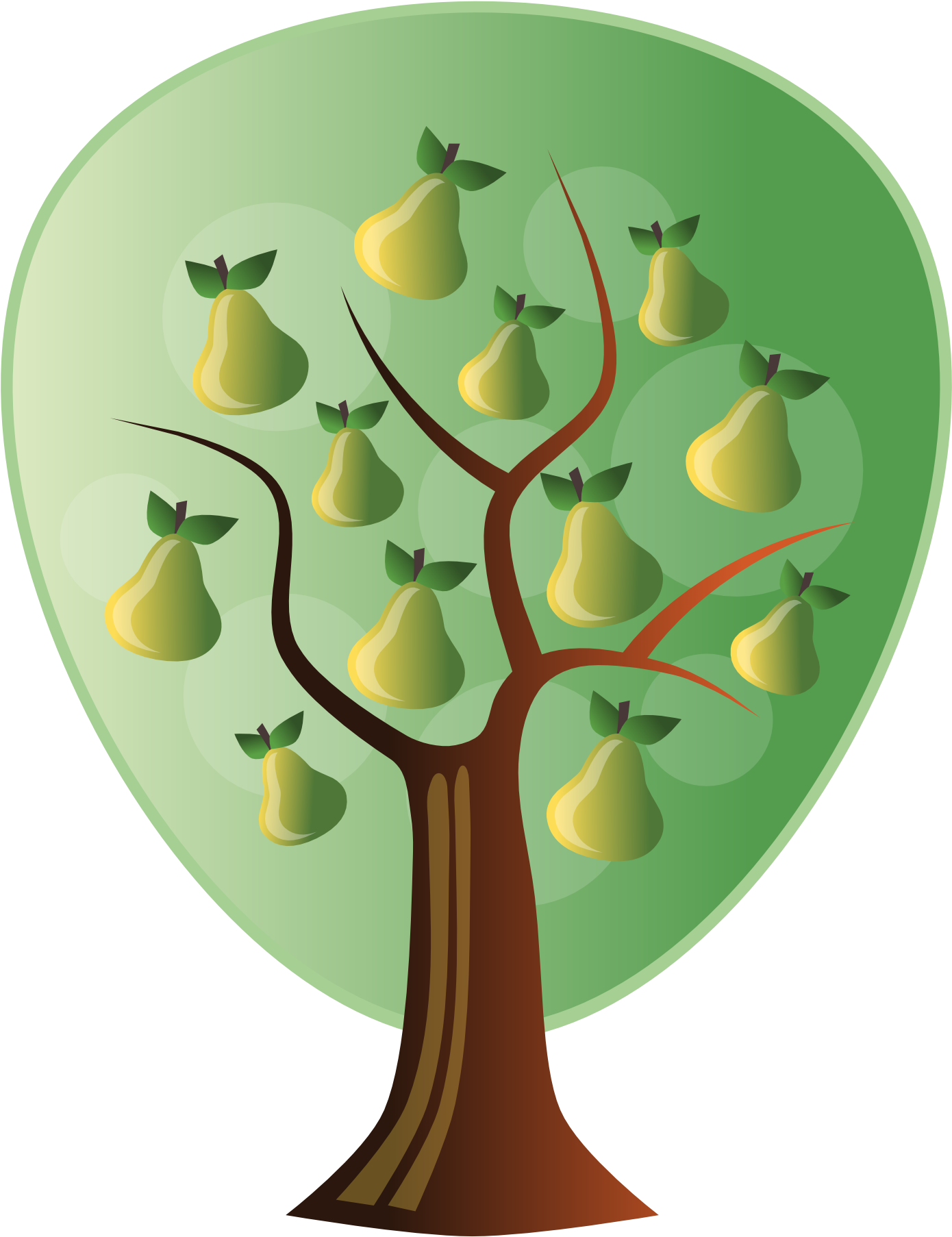 Pear Tree Clipart Translucent - Pear Tree Clipart Png (1969x1969), Png Download