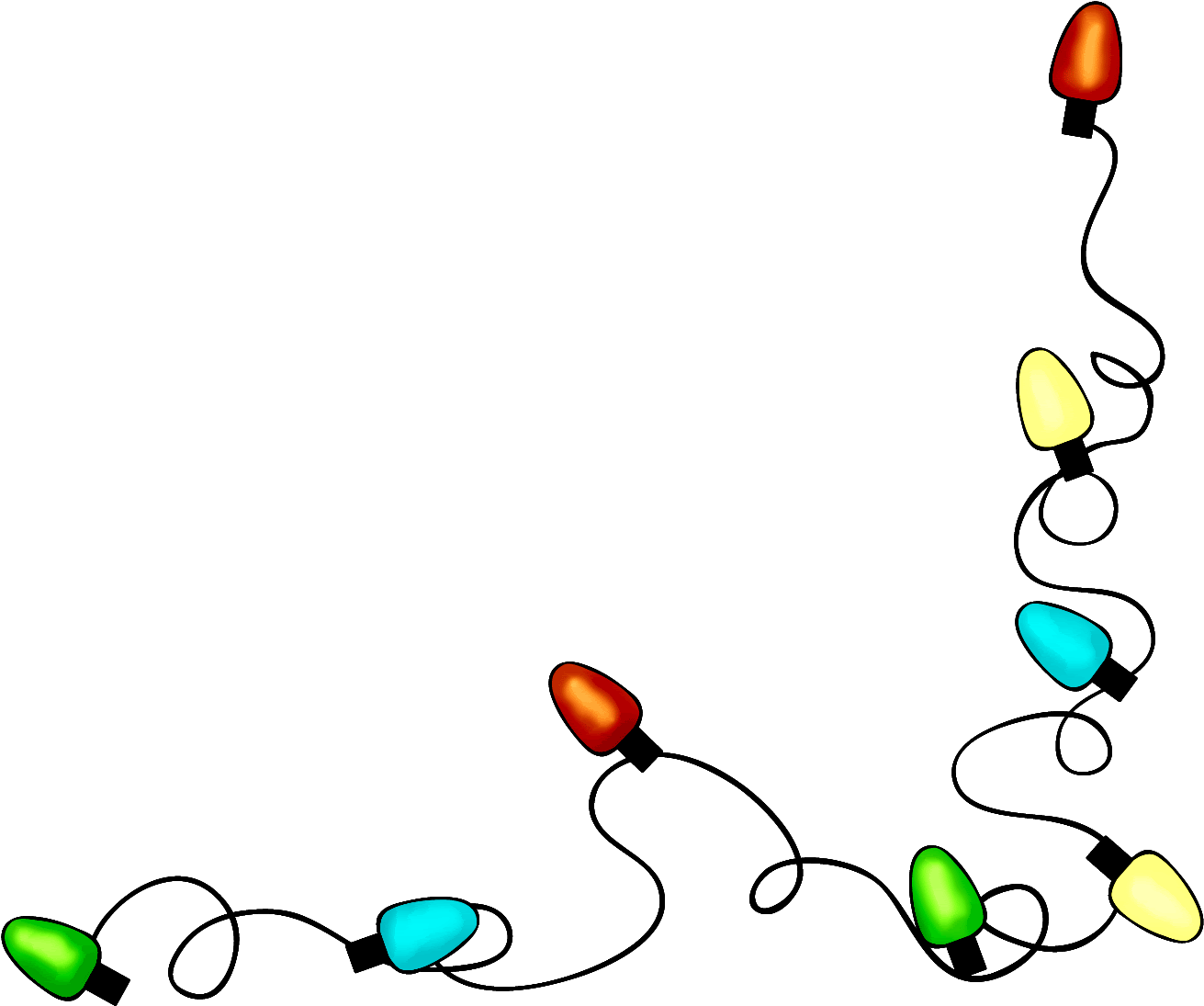 Christmas Lights Border Transparent - Transparent Christmas Lights Gif (1436x1236), Png Download