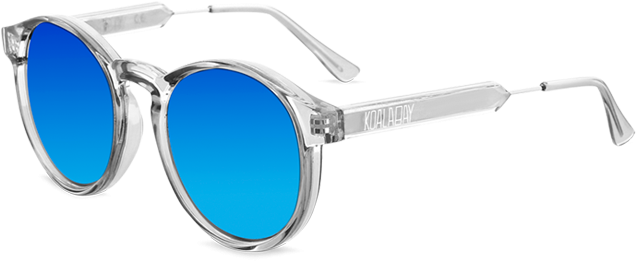 Clear Clearwater Sunglasses Blue Mirror Lenses - Aviator Sunglass (738x1000), Png Download