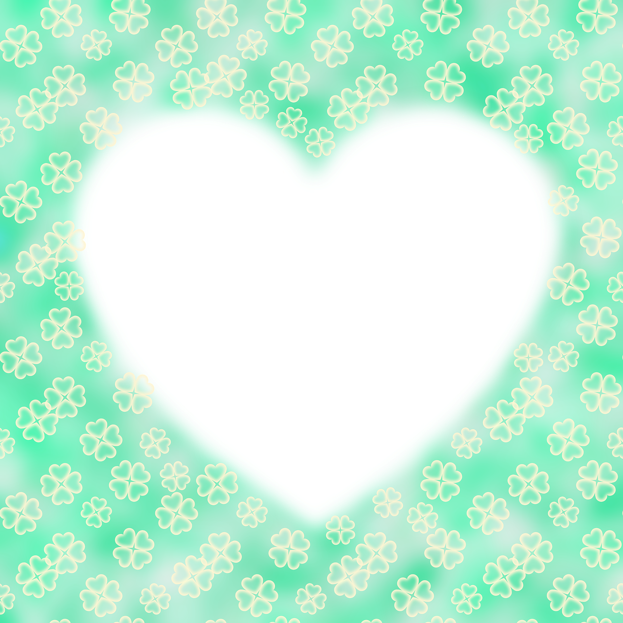Picture Frame Heart 4-leaf Clover Png Image - Four-leaf Clover (1280x1280), Png Download