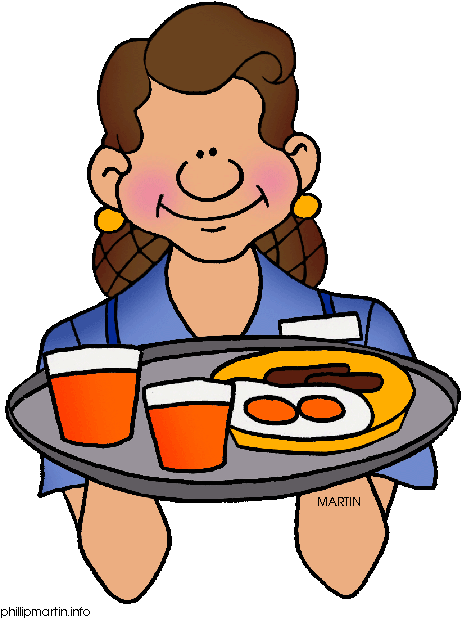 Pizza Clipart Waiter - Meal Waitress Clip Art (494x648), Png Download