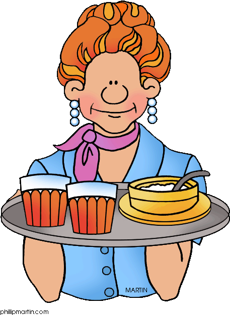 Pizza Clipart Meal - Waitress Clip Art (485x648), Png Download