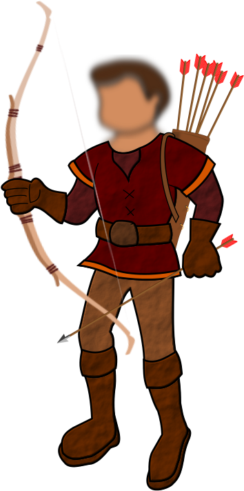 Archer Png Free Download - Man With Bow And Arrow Clip Art (533x800), Png Download