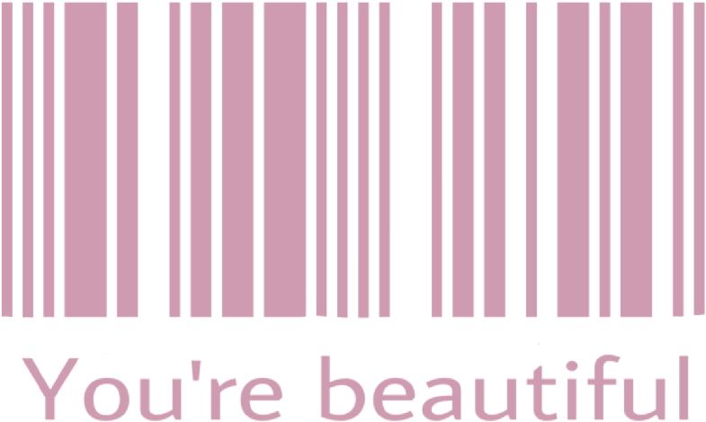 Barcode Text Words Beautiful Compliments Pink - Mã Vạch Picsart (1084x964), Png Download