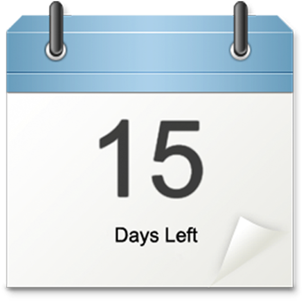 Countdown Widget On The Mac App Store - Calendar Countdown 15 Days (600x600), Png Download