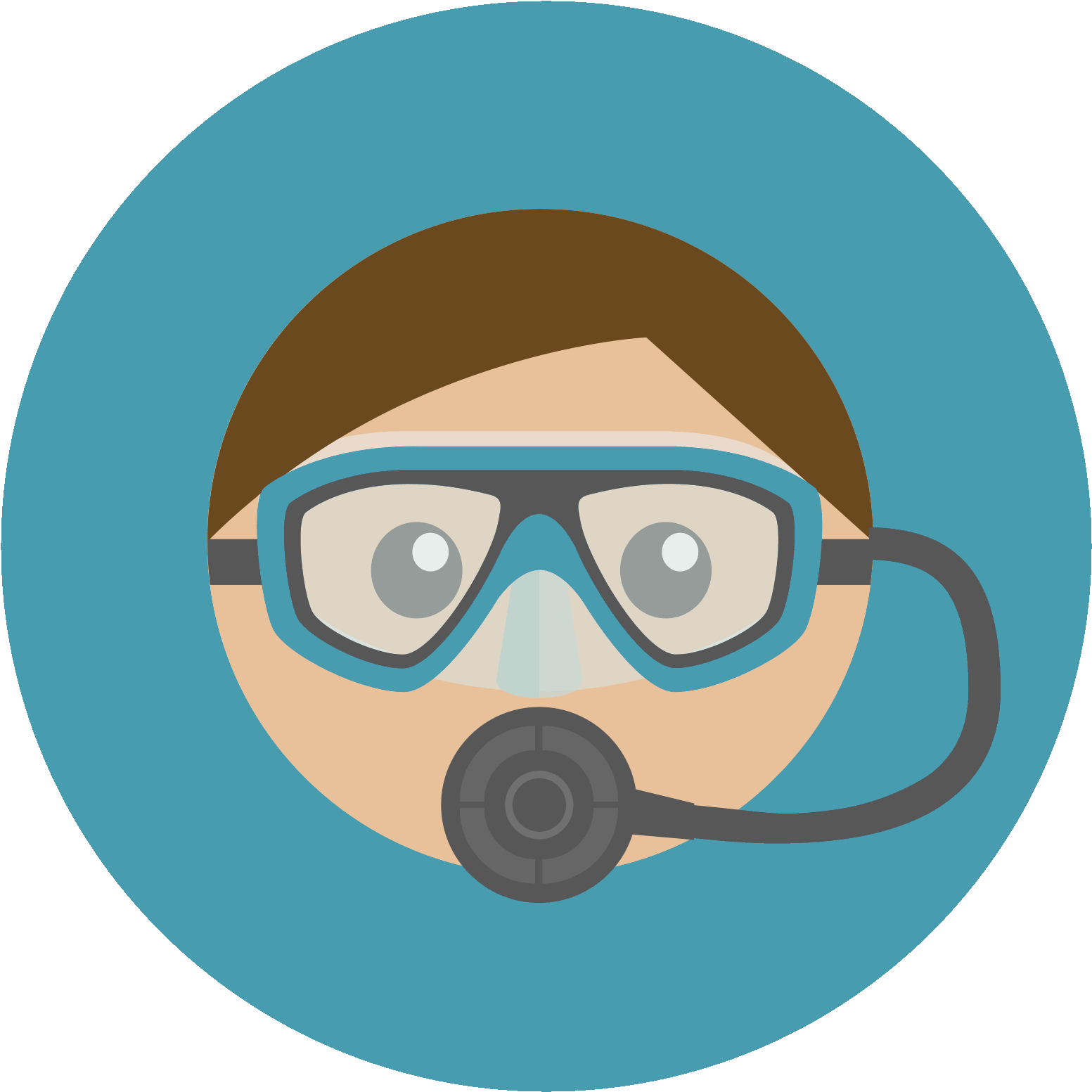 This Icon Is A Part Of A Collection Of Diver Flat Icons - Underwater Diving (1600x1600), Png Download