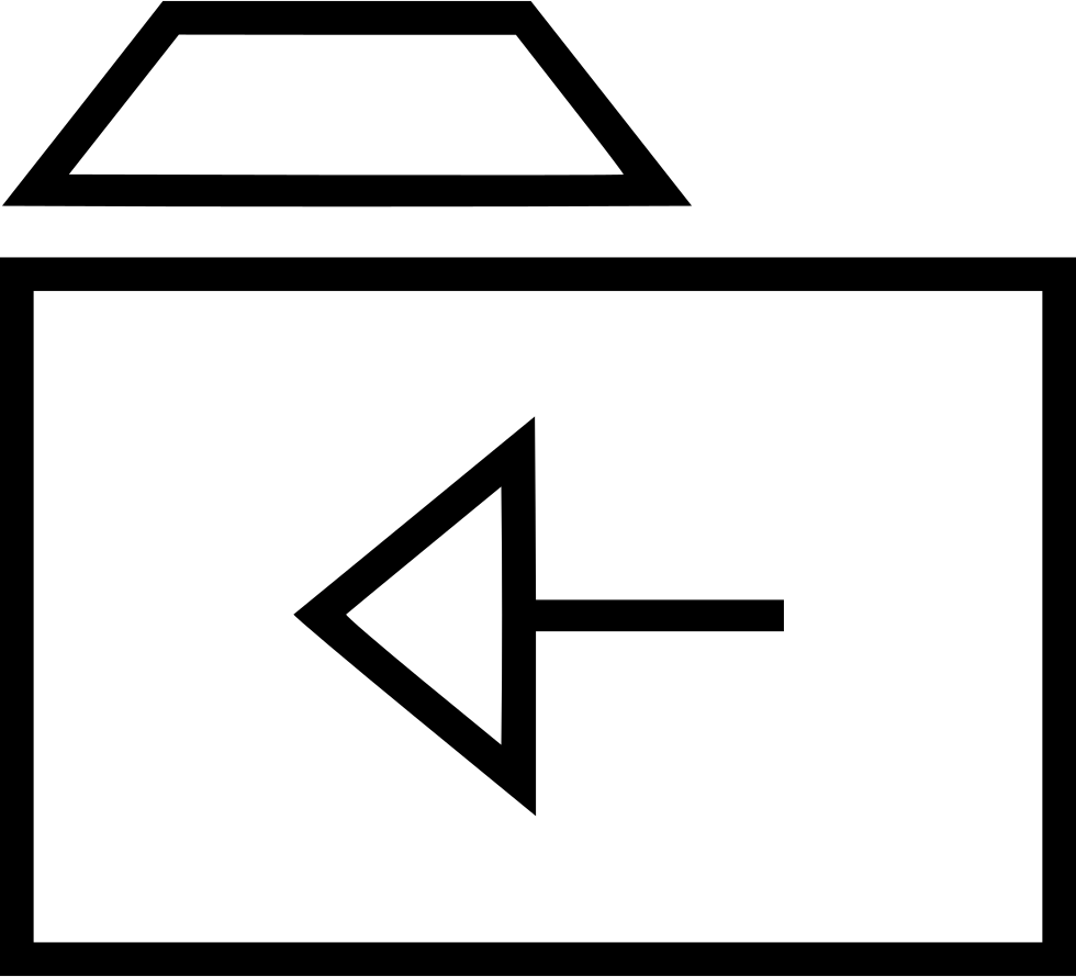 Arrow Back Archive File Folder Comments - Triangle (980x890), Png Download