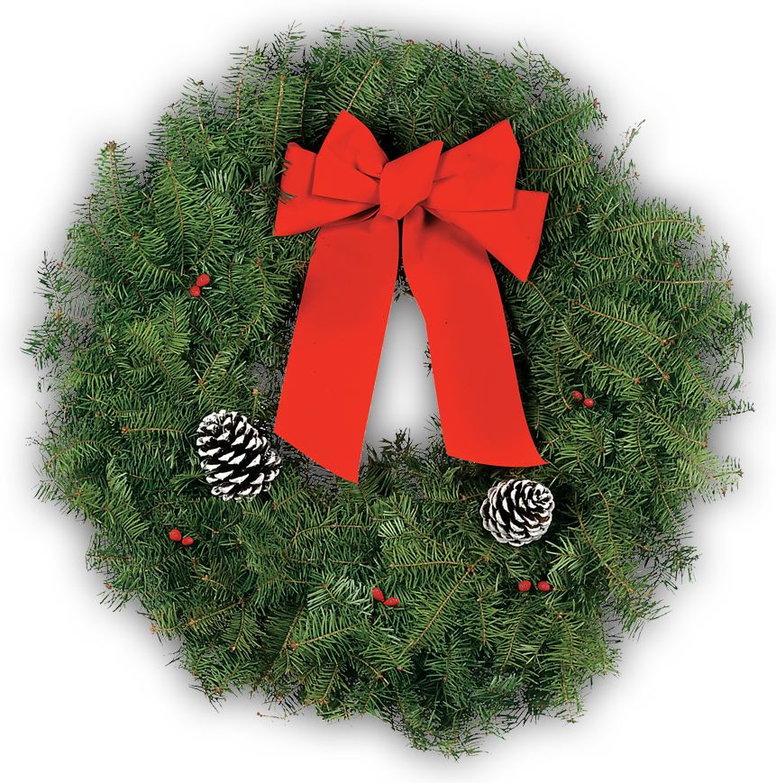 Fresh Holiday Wreaths Balsam Freshcut Holiday Wreaths - Wreath (861x869), Png Download