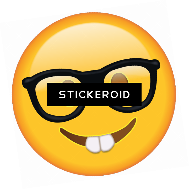 Sunglasses Geek - Emoji With 2 Teeth (721x722), Png Download