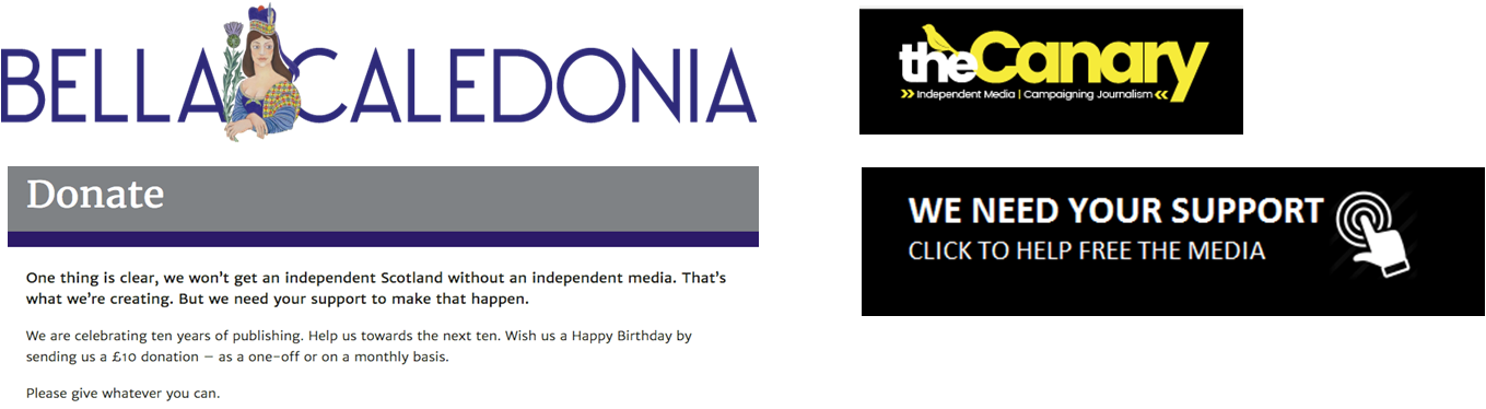 Bella Caledonia The Canary Donation Messages - Donation (1359x374), Png Download