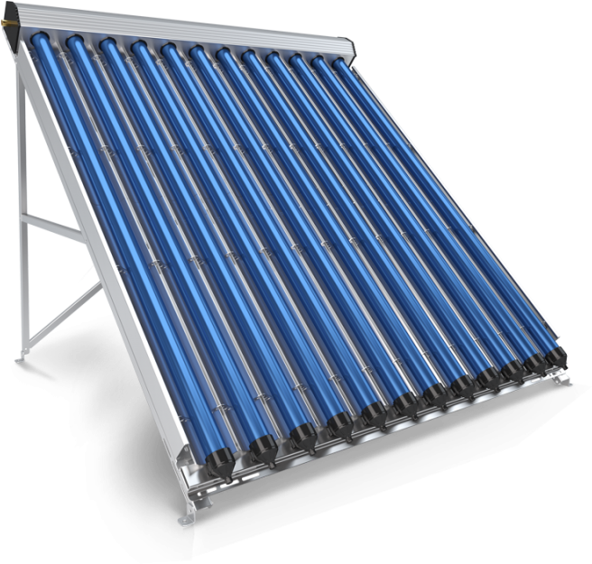 Vacuum-tube Solar Collector, 12 Pipes - Colectores Solares De Tubos De Vacio (800x710), Png Download