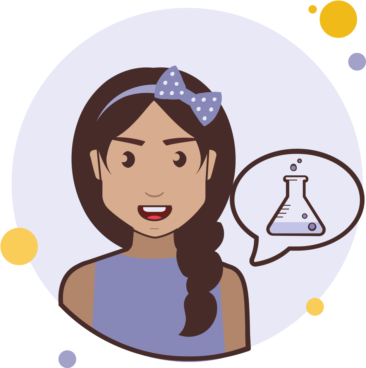 Girl And Chemical Test Tube Icon - Cartoon (1600x1600), Png Download