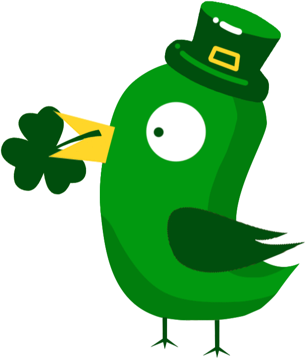Green Bird With Clovers St - Saint Patrick's Day (800x800), Png Download