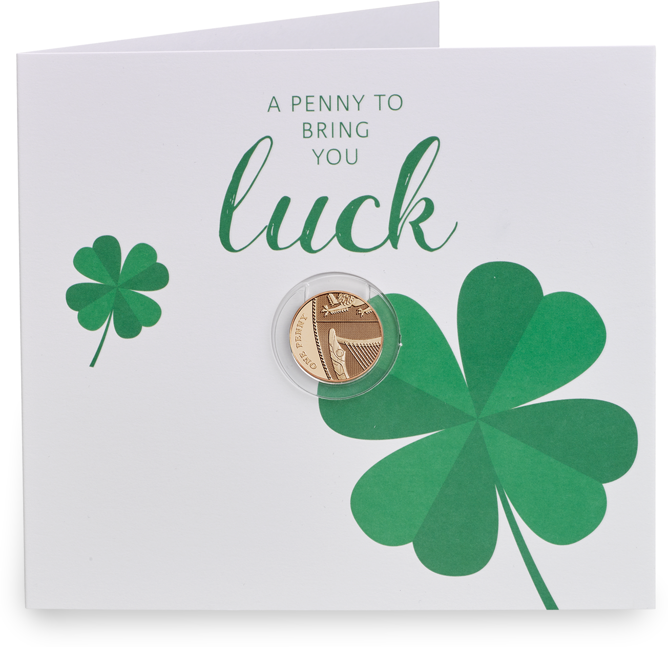 Lucky Copper Penny Gift Card Presentation - Four-leaf Clover (1500x1500), Png Download