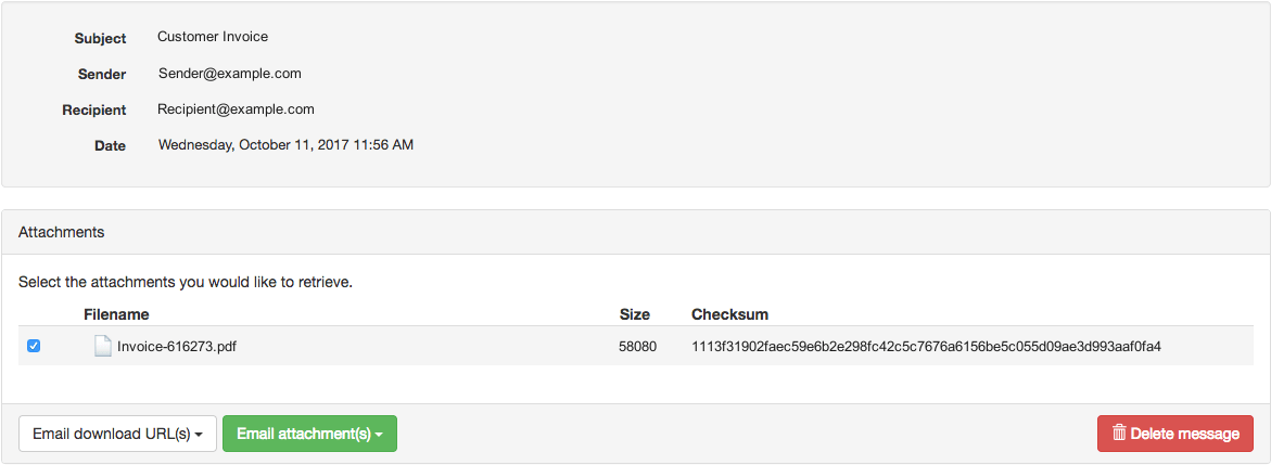 User Attachment Quarantine View Message Retrieval - Greenview Data, Inc. (1192x450), Png Download