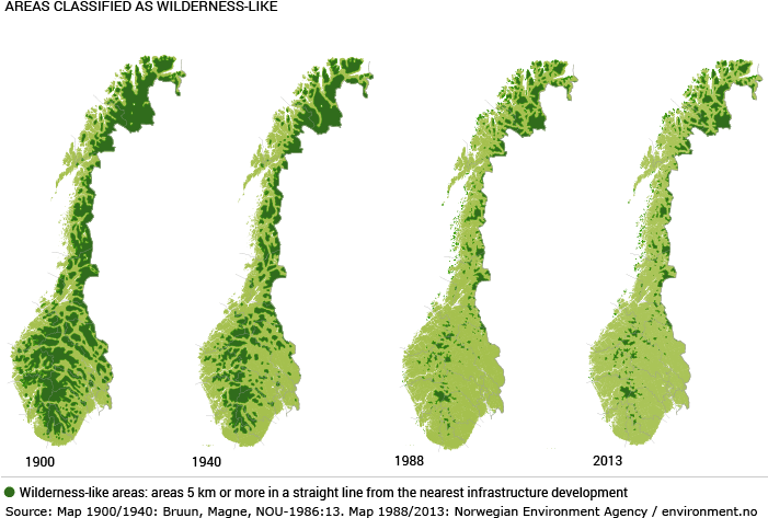 Wilderness-like Areas In Norway And Their Evolution - Norwegian Wilderness (700x483), Png Download