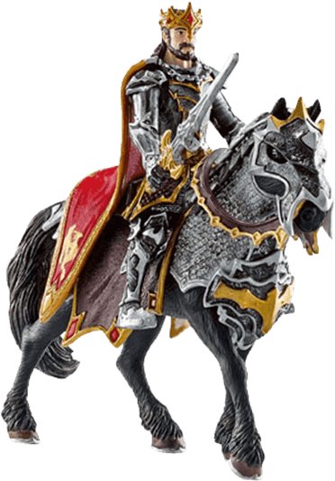 Dragon Knight King With Horse - Schleich Dragon Knight - King On Horseback Figure (555x555), Png Download