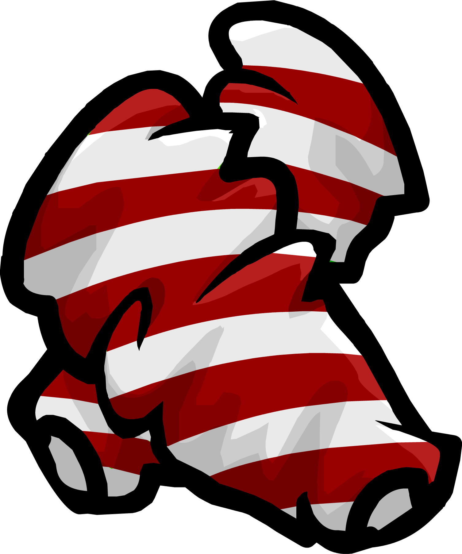 Candy Cane Wing-warmers - Club Penguin Hand Warmers (1506x1806), Png Download