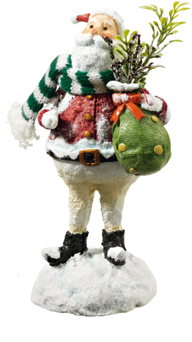 Santa Claus With Stuffed Bag - Christmas Ornament (492x800), Png Download