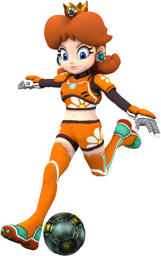 Strikers Daisy - Daisy Mario Strikers Art (557x866), Png Download