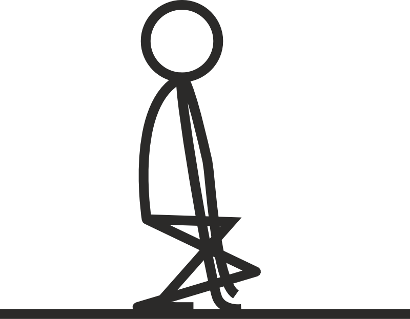 Stick Figure Squatting - Squat Stick Figure (800x623), Png Download
