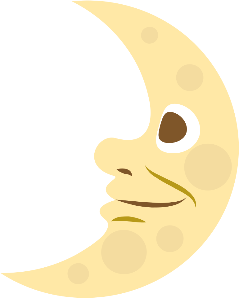 0 - Quarter Moon With Nose (1024x1024), Png Download