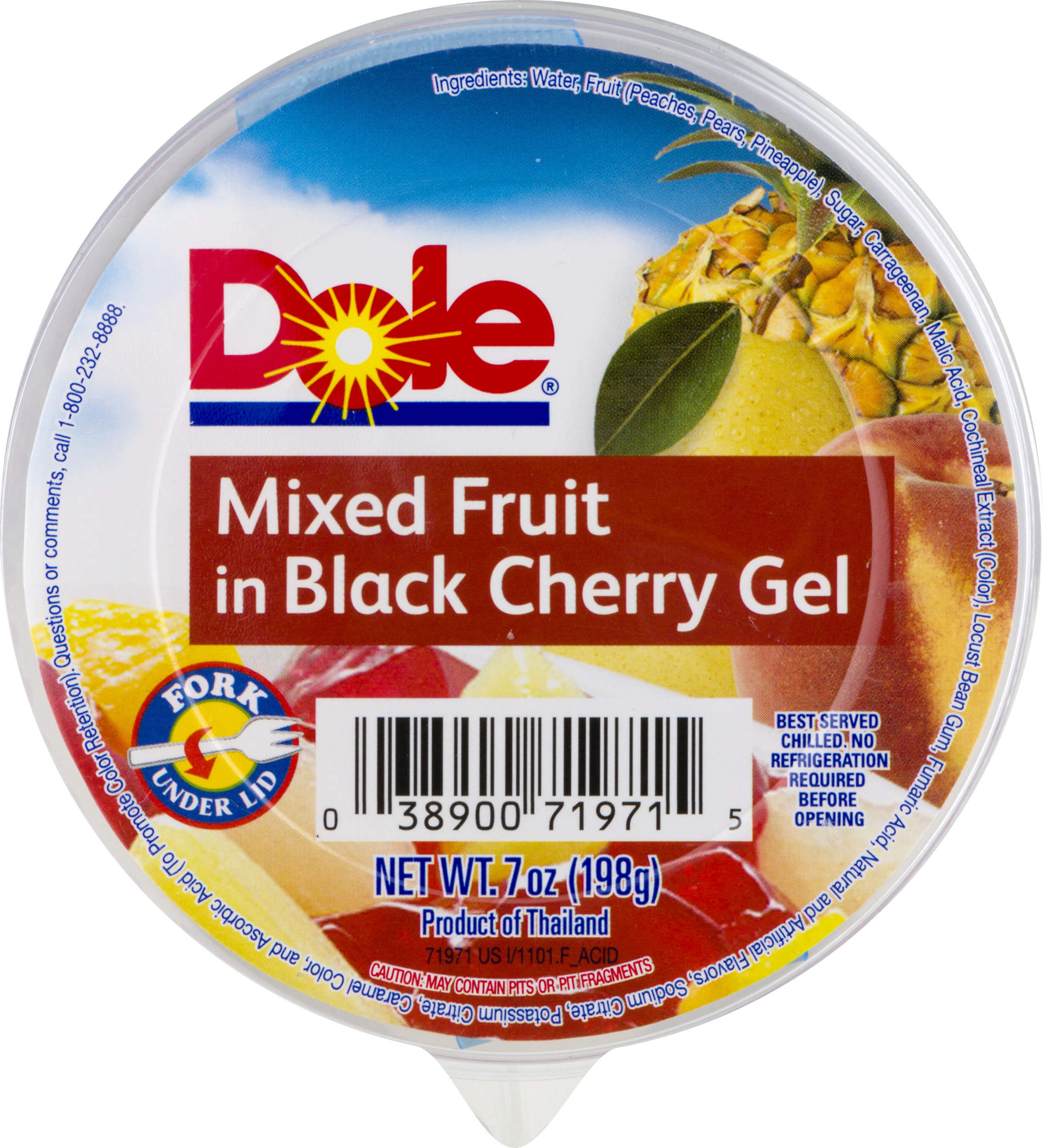 Dole Mixed Fruit In Black Cherry Gel, 7 Oz - Dole Pineapple Chunks In Heavy Syrup - 108 Oz Can (2272x2500), Png Download