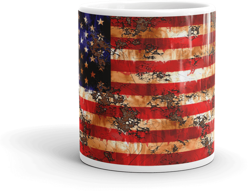 Usa Flag Grunge Coffee Mug - Zazzle Verwitterte Rostige Amerikanische Flagge Hüllen (1000x1000), Png Download