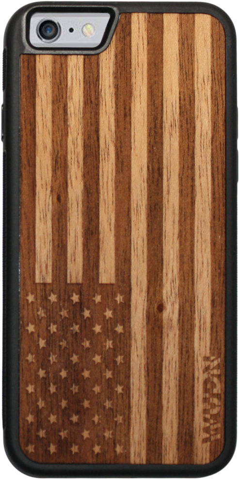 Slim Wooden Phone Case Mahogany American Flag Free - Iphone 8 Plus Wood Case American Flag (750x1024), Png Download