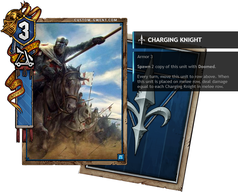 [new Card Idea] Charging Knight - Gwent Custom Cards (820x640), Png Download