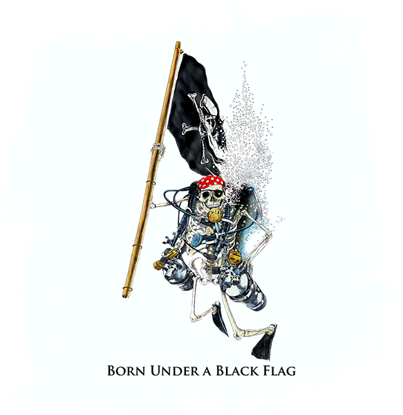 Skeleton Holding Pirate Flag - Sleeve (600x600), Png Download