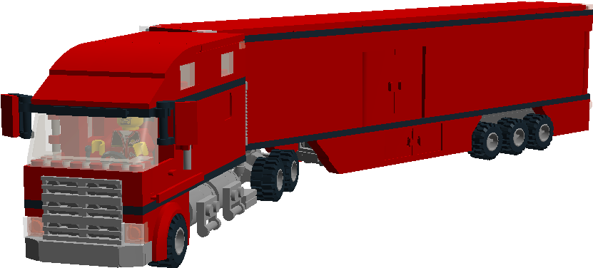Lego City Cab-over Truck - Truck And Trailer Lego Set (832x576), Png Download