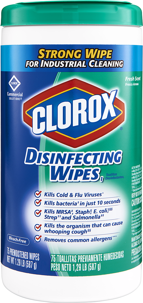 Clorox Wipes Bleach Free (569x1200), Png Download
