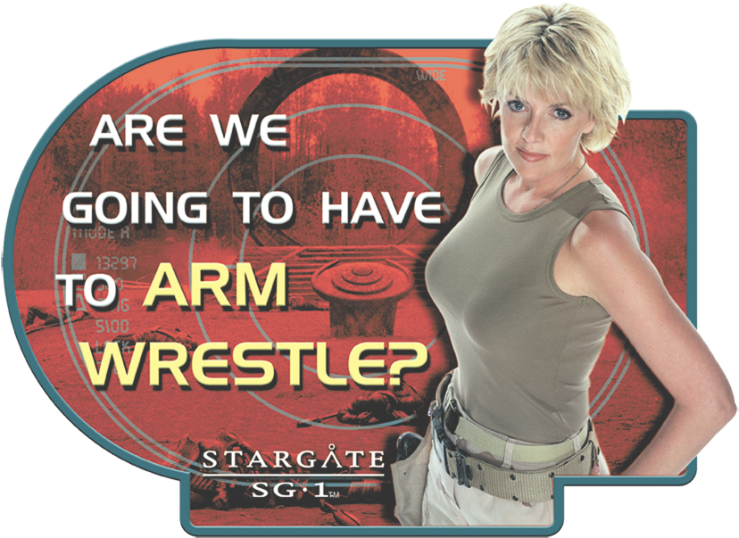 Stargate Arm Wrestle Men's Long Sleeve T-shirt - Men's Long Sleeve (850x628), Png Download