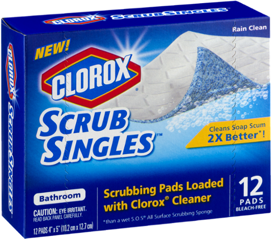 Clorox 31282 Scrub Singles Kitchen Scrubbing Pads 14 (600x600), Png Download