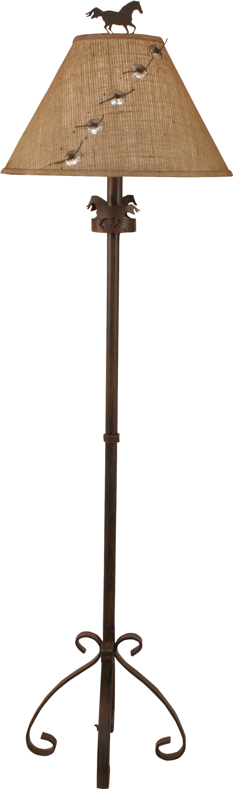 Rust Streak Iron S Leg Floor Lamp W/ Horse Accent - Coast Lamp, Mfg. Rl3128fp Iron S-leg Pine Tree Floor (1200x2700), Png Download