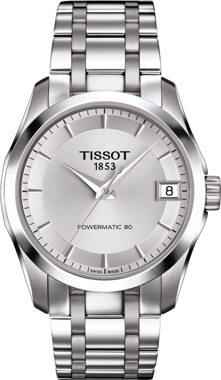 Tissot Ladies Couturier Powermatic 80 Watch With Silver - Tissot Couturier Powermatic 80 Lady (555x840), Png Download