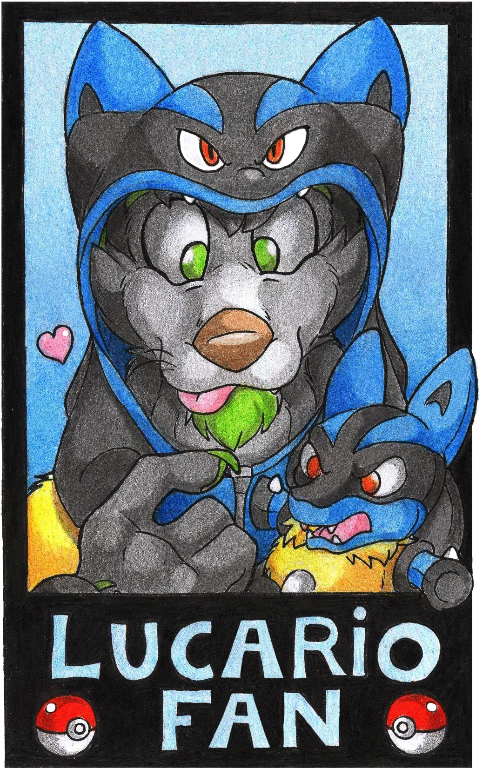 Lucario Fan Badge - Cartoon (523x800), Png Download